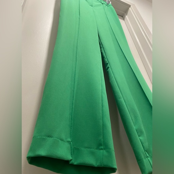 Busem Green High-Waist Pleated Trousers Pants - L - Picture 7 of 14
